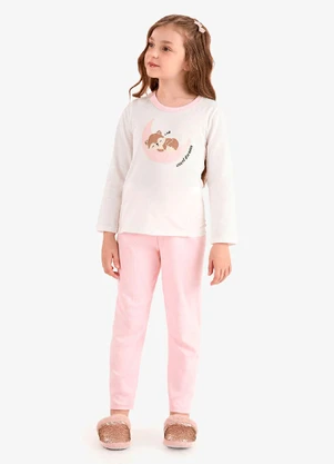 Rovi Kids - Pijama Meia Malha Ribana 2x1 Bege - ROVI KIDS