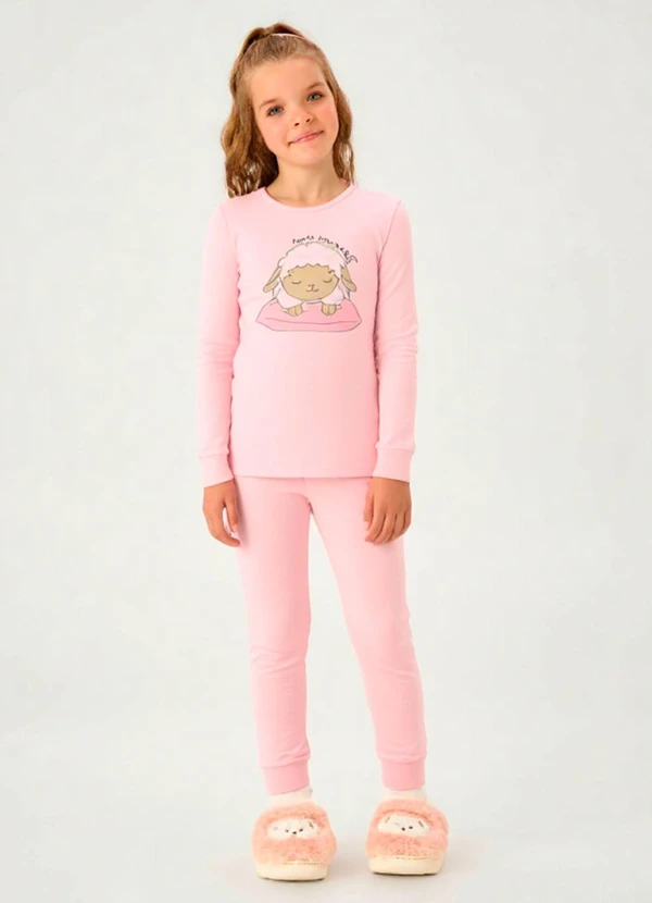 Pulla Bulla - Pijama Meia Malha Rosa