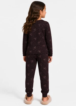 Select - Pijama Menina Blusa Manga Longa e Calça Marrom - SELECT