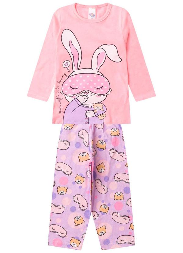 Rovitex - Pijama Menina Manga Longa Brilha no Escuro Rosa