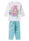 Select - Pijama Menina Manga Longa Meia Malha Cinza - variação: Branco