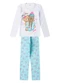 Select - Pijama Menina Manga Longa Meia Malha Cinza - variação: Branco