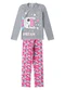 Select - Pijama Menina Manga Longa Meia Malha Cinza - variação: Cinza