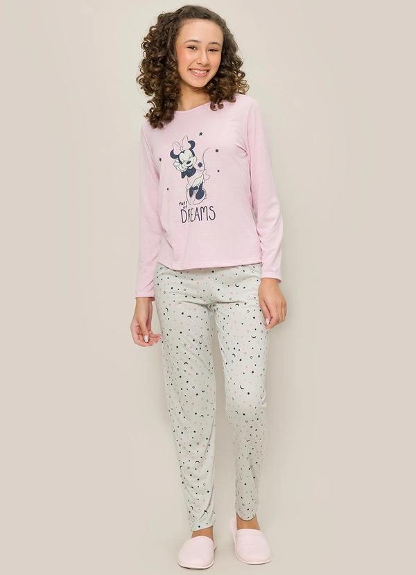Disney - Pijama Minnie Rosa Claro em Poliviscose 2