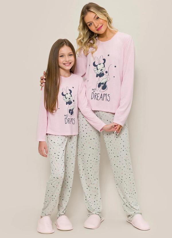 Disney - Pijama Minnie Rosa Claro em Poliviscose 3