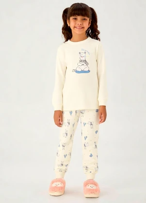 Pulla Bulla - Pijama Moletinho Bege - PULLA BULLA
