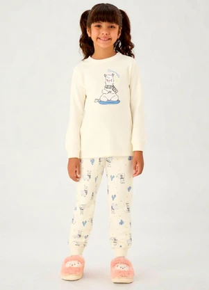 Pulla Bulla - Pijama Moletinho Bege - PULLA BULLA