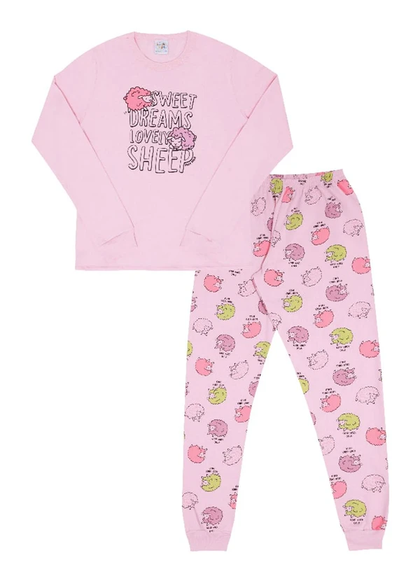 Pulla Bulla - Pijama Moletinho Feminina Rosa