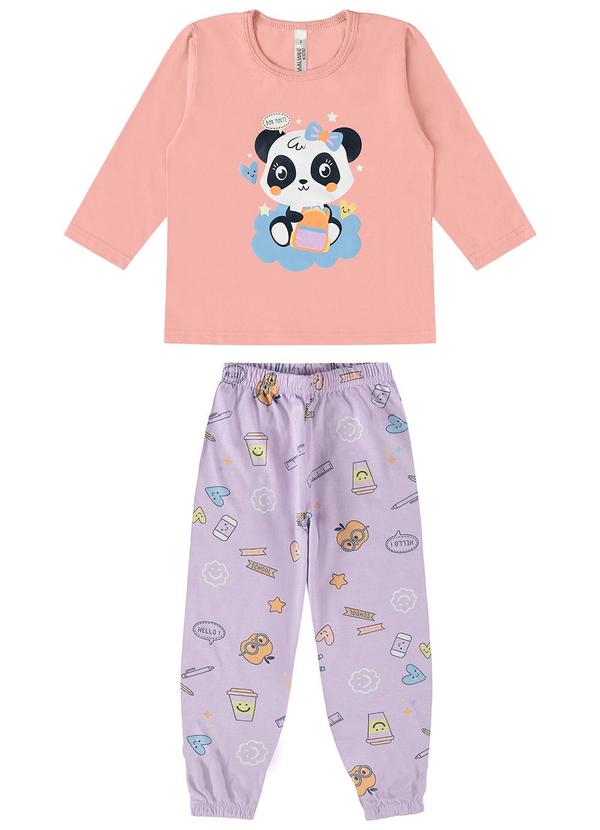Malwee Kids - Pijama Pandinha Brilha no Escuro Menina Rosa