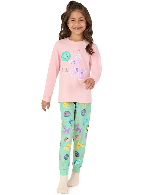 Malwee Kids Pijama Play Sleep Brilha no Escuro Rosa