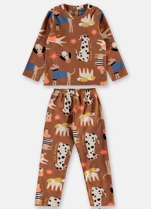 Up Baby - Pijama Soft Thermo Estampado Bege - UP BABY