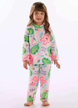 Up Baby - Pijama Soft Thermo Estampado Branco - UP BABY