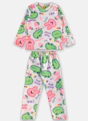 Up Baby - Pijama Soft Thermo Estampado Branco - UP BABY