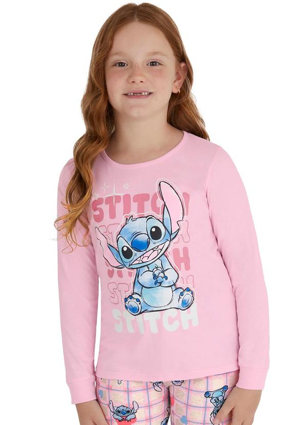 Malwee Kids - Pijama Stitch que Brilha no Escuro Rosa Claro 2