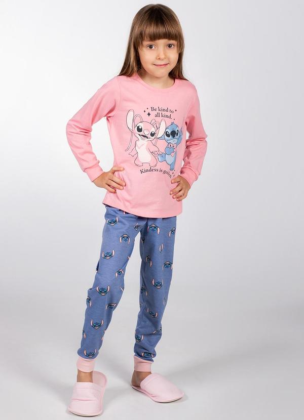 Disney - Pijama Stitch Rosa em Poliviscose 6
