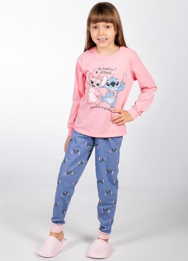 Disney - Pijama Stitch Rosa em Poliviscose 7