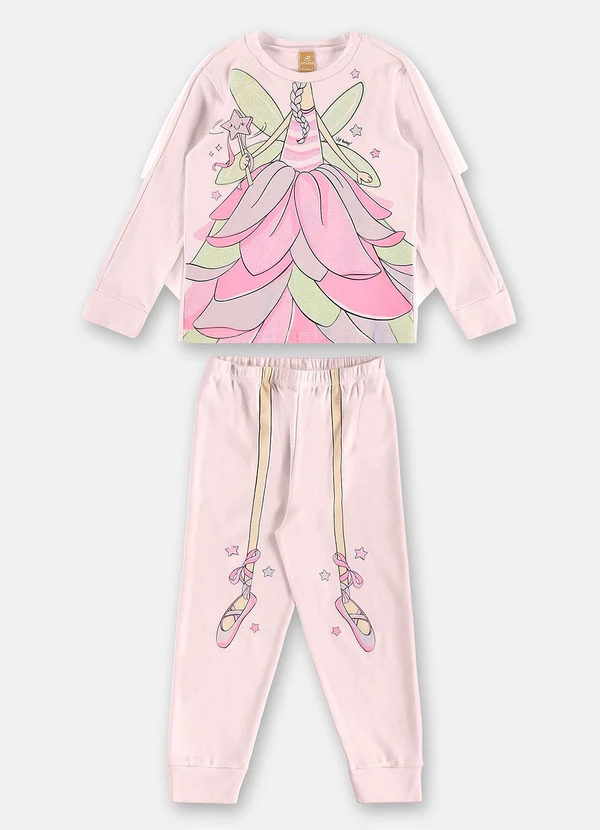 Up Baby - Pijama Suedine Estampa Fada Rosa 3
