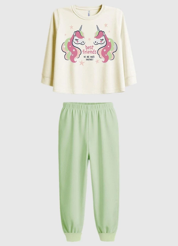 Malwee Kids - Pijama Unicórnio Best Friends Off White
