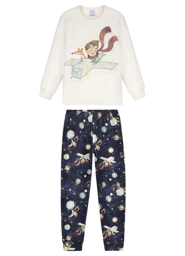 Alakazoo - Pijama Unissex com Blusa de Mangas Longas Azul