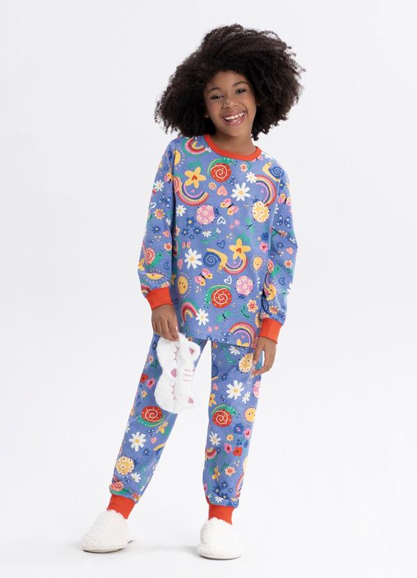 Alakazoo - Pijama Unissex com Calça e Camiseta Azul