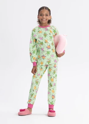 Alakazoo - Pijama Unissex com Calça e Camiseta Verde - ALAKAZOO