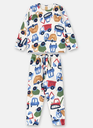 Up Baby - Pijama Unissex Infantil Estampado Branco - UP BABY