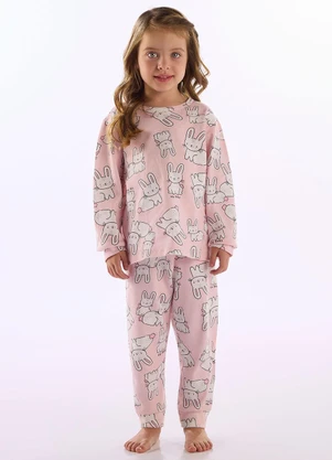 Up Baby - Pijama Unissex Infantil Estampado Rosa - UP BABY
