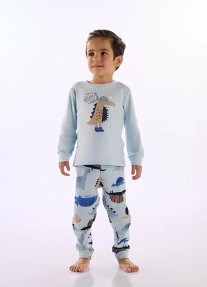 Up Baby - Pijama Unissex Infantil Suedine Azul - UP BABY