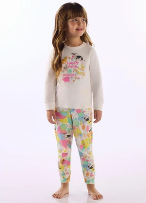 Up Baby - Pijama Unissex Infantil Suedine Branco - UP BABY