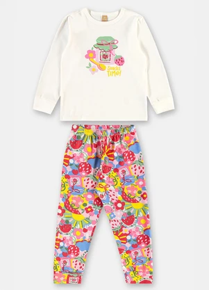 Up Baby - Pijama Unissex Infantil Suedine Branco - UP BABY
