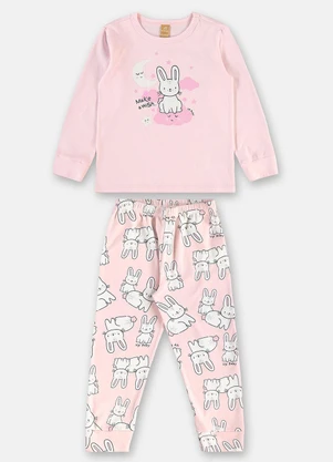 Up Baby - Pijama Unissex Infantil Suedine Rosa - UP BABY