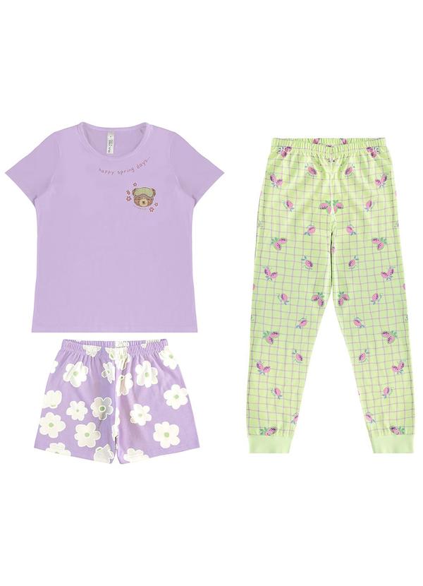 Malwee Kids - Pijama Ursinho que Brilha no Escuro Lavanda