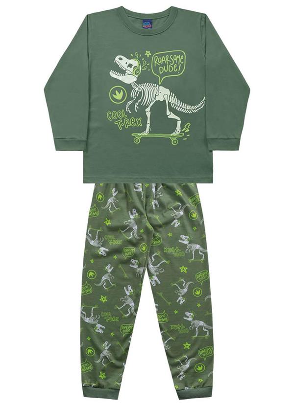 Kiko e Kika - Conjunto Pijama Camiseta e Calça Verde