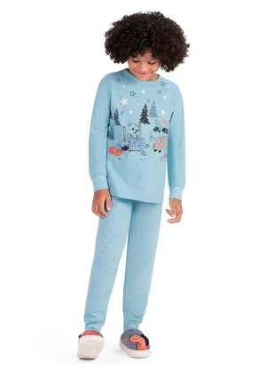 Outlet - Conjunto Pijama Acampamento Menino Azul - OUTLET