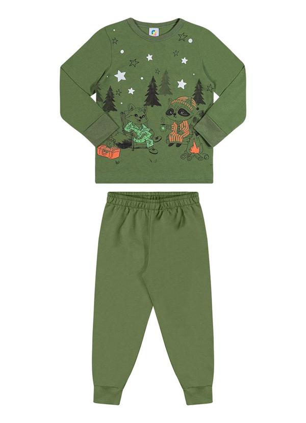 Alenice - Conjunto Pijama Acampamento Menino Verde