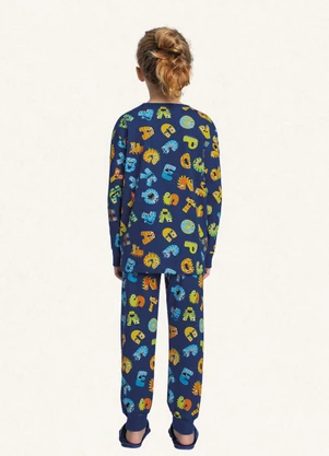 Fakini Kids - Conjunto Pijama Camiseta e Calça Azul - FAKINI KIDS