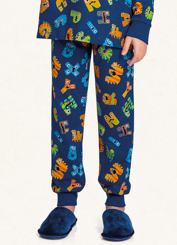 Fakini Kids - Conjunto Pijama Camiseta e Calça Azul 4