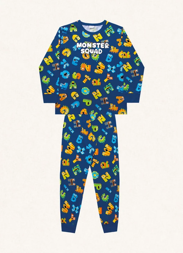 Fakini Kids - Conjunto Pijama Camiseta e Calça Azul 5