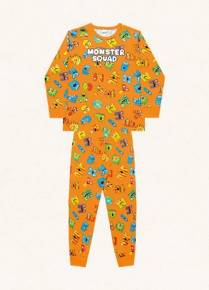 Fakini Kids - Conjunto Pijama Camiseta e Calça Laranja - FAKINI KIDS