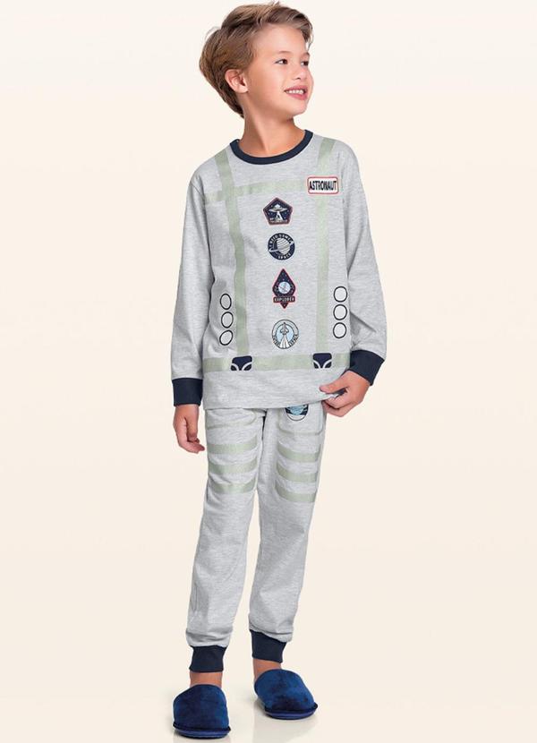 Fakini Kids - Conjunto Pijama Camiseta M/Longa/Calça Branco