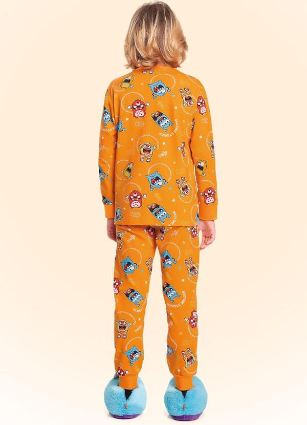 Fakini Kids - Conjunto Pijama Camiseta M/Longa/Calca Laranja 2
