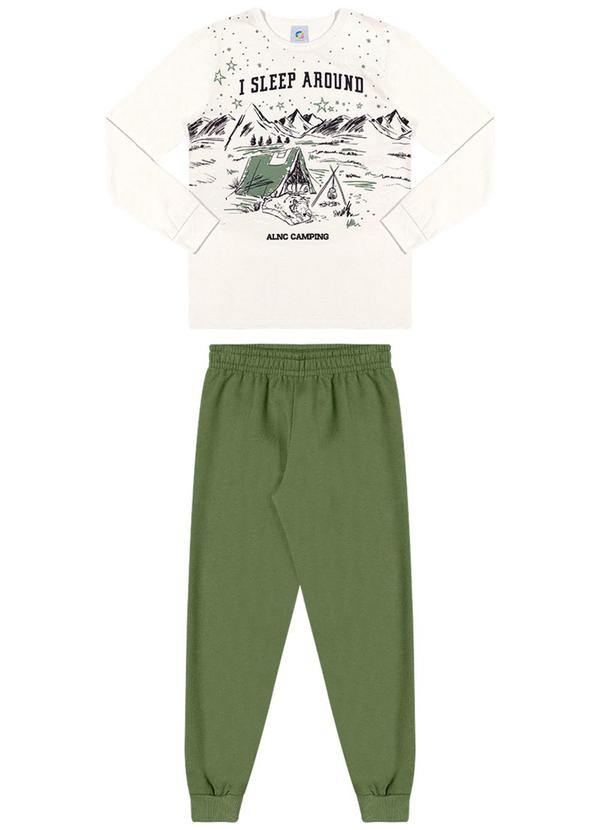 Alenice - Conjunto Pijama Camping Menino Branco