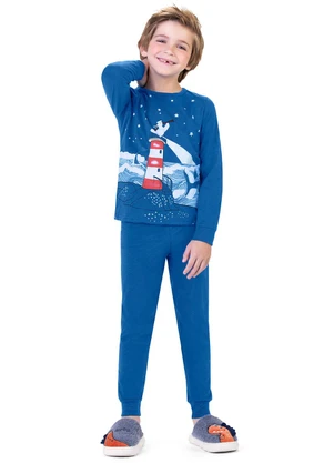 Outlet - Conjunto Pijama Farol Marinho Menino Azul - OUTLET