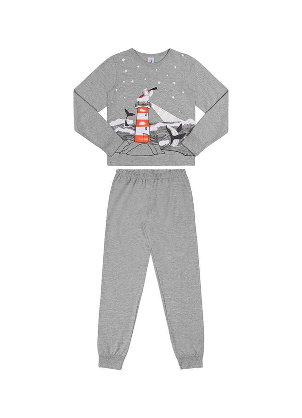 Alenice - Conjunto Pijama Farol Marinho Menino Cinza