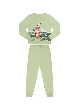 Outlet - Conjunto Pijama Farol Marinho Menino Verde - OUTLET