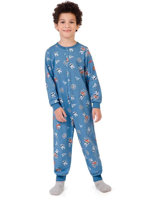 Malwee Kids - Macacão Coelho Basquete Brilha no Escuro Azul