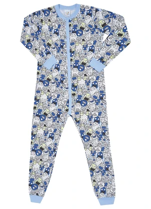 Pulla Bulla - Macacao Moletinho Azul - PULLA BULLA