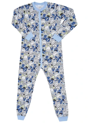 Pulla Bulla - Macacao Moletinho Azul - PULLA BULLA