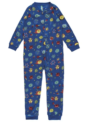 Malwee Kids - Macacão Monstrinhos em Soft Menino Azul - MALWEE KIDS