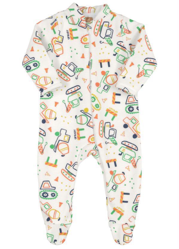 Up Baby - Macacão Pijama Bebê Menino Off White